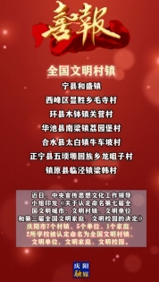 慶陽(yáng)市一批村鎮(zhèn)、單位等獲國(guó)家級(jí)認(rèn)定命名